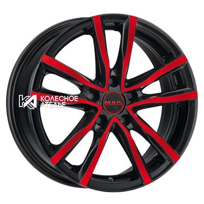 MAK Milano Black Red Face 7x17/5x114.3 D76 ET40  