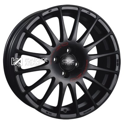 OZ Superturismo GT Matt Black + Red Lettering 8x17/5x112 D75 ET35  