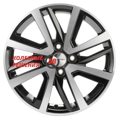 Khomen Wheels KHW1609 (Rio I/Solaris I) Black-FP 6x16/4x100 D54.1 ET48  